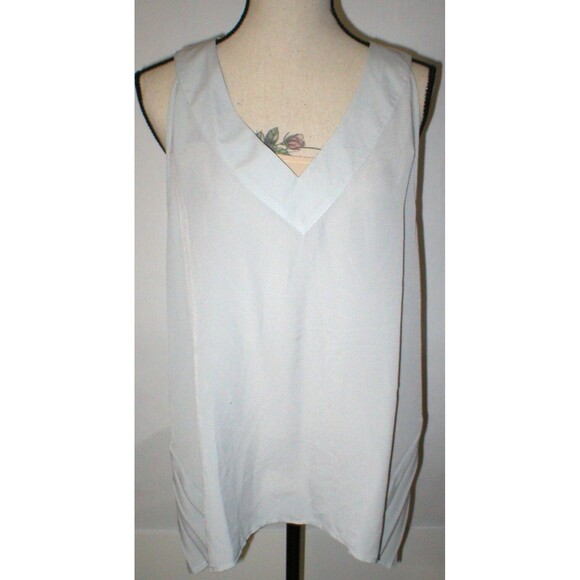 New Womens NWT $70 Harve Benard Accordion Pleated Blouse Light Gray Medium Work - Picture 4 of 10